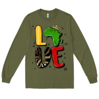 Army Green africa love Long Sleeve Tee - MaliasSmallBusiness