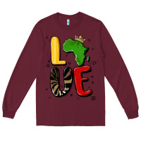 Burgundy africa love Long Sleeve Tee - MaliasSmallBusiness