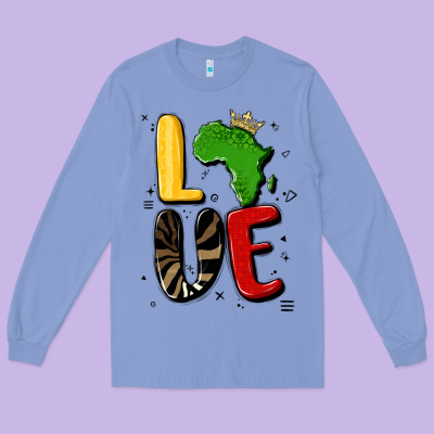 Africa Love Long Sleeve Tee Designed By Maliassmallbusiness