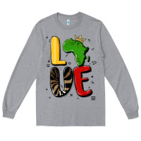Heather Grey africa love Long Sleeve Tee - MaliasSmallBusiness