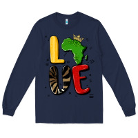 Navy africa love Long Sleeve Tee - MaliasSmallBusiness