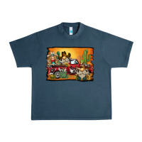 Midnight Navy western truck cowboy gnome background Urban Heavy Tee - BarkalooDesign