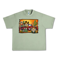 Oil Green western truck cowboy gnome background Urban Heavy Tee - BarkalooDesign