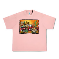 Salmon western truck cowboy gnome background Urban Heavy Tee - BarkalooDesign