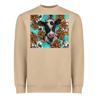 Mushroom western black and white cow Heavyweight Sweatshirt - BarkalooDesign