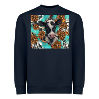 Navy western black and white cow Heavyweight Sweatshirt - BarkalooDesign