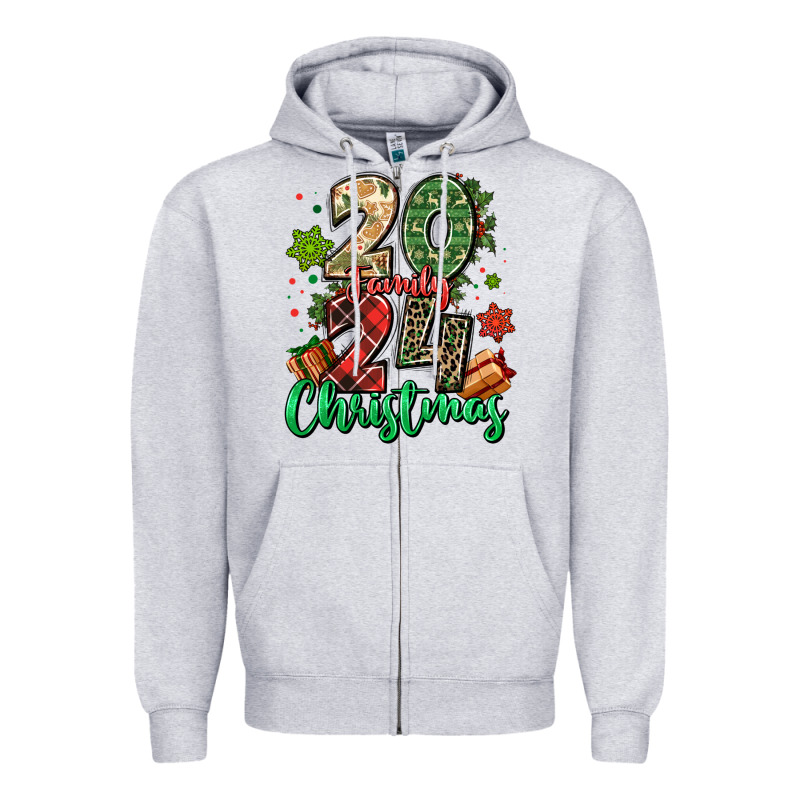 2024 Family Christmas Zipper Hoodie by MaliasSmallBusiness | Teevron