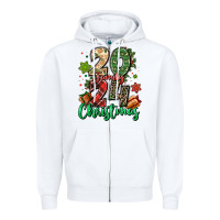 White 2024 family christmas Zipper Hoodie - MaliasSmallBusiness