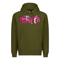 Army Green Fighter Breast Cancer Premium Hoodie - NancyCooperArtShop