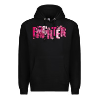 Black Fighter Breast Cancer Premium Hoodie - NancyCooperArtShop