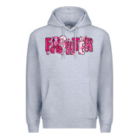 Heather Grey Fighter Breast Cancer Premium Hoodie - NancyCooperArtShop