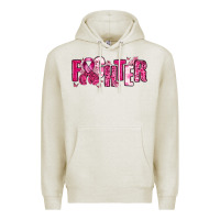 Oatmeal Heather Fighter Breast Cancer Premium Hoodie - NancyCooperArtShop