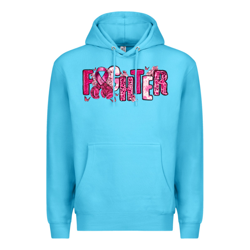 Fighter Breast Cancer Premium Hoodie by NancyCooperArtShop | Teevron