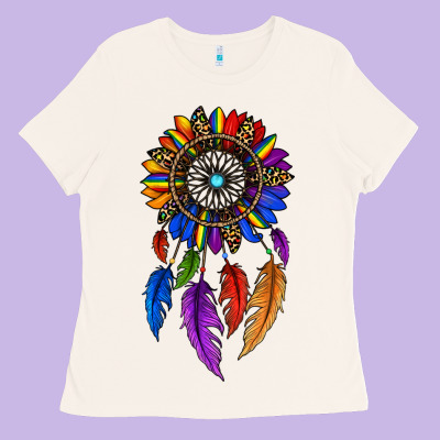 Pride Sunflower Dreamcatcher Ladies Tee Designed By Jahusdesignshop