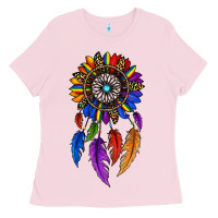 Bubblegum Pink pride sunflower dreamcatcher Ladies Tee - JahusDesignShop