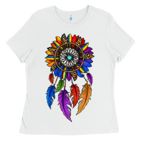 White pride sunflower dreamcatcher Ladies Tee - JahusDesignShop