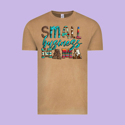 Small Business Mama Leopard Turquoise Aztec Serape Cowhide Vintage Tee Designed By Artiststas