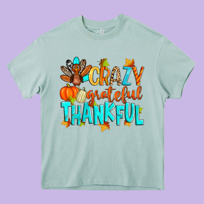 Crazy Grateful Thankful Heavy Core Tee Designed By Zillion Design Studio