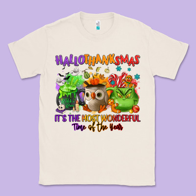 Hallothanksmas Classic Tee Designed By Nancycooperartshop
