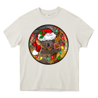 Cream Christmas koala Heavy Core Tee - BarkalooDesign