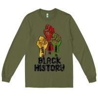 Army Green black history malia Long Sleeve Tee - MaliasSmallBusiness