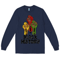 Navy black history malia Long Sleeve Tee - MaliasSmallBusiness