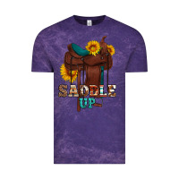 Cloud Purple saddle up cowboy western sunflowers Vintage Tee - Artiststas