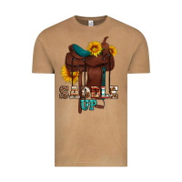 Vintage Camel saddle up cowboy western sunflowers Vintage Tee - Artiststas