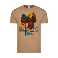Vintage Coffee saddle up cowboy western sunflowers Vintage Tee - Artiststas