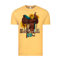 Vintage Mustard saddle up cowboy western sunflowers Vintage Tee - Artiststas