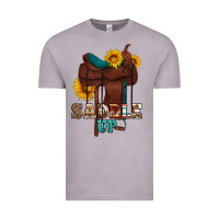Saddle Up Cowboy Western Sunflowers Vintage Tee | Teevron