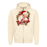 Sandshell believe christmas santa claus Zipper Hoodie - MaliasSmallBusiness