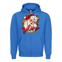True Royal believe christmas santa claus Zipper Hoodie - MaliasSmallBusiness
