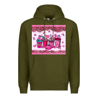 Army Green Breast Cancer coffee cups Premium Hoodie - NancyCooperArtShop