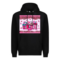 Black Breast Cancer coffee cups Premium Hoodie - NancyCooperArtShop