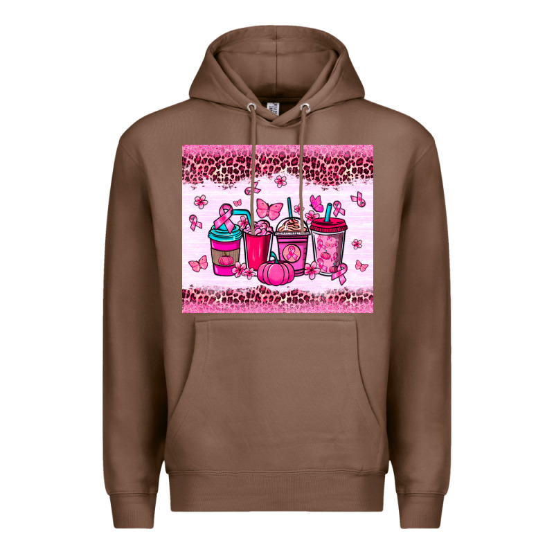 Breast Cancer Coffee Cups Premium Hoodie by NancyCooperArtShop | Teevron