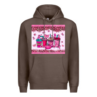 Coffee Breast Cancer coffee cups Premium Hoodie - NancyCooperArtShop