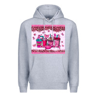 Heather Grey Breast Cancer coffee cups Premium Hoodie - NancyCooperArtShop