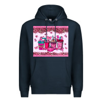 Navy Breast Cancer coffee cups Premium Hoodie - NancyCooperArtShop