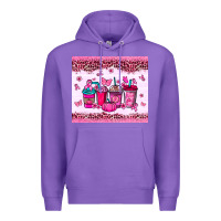 Purple Breast Cancer coffee cups Premium Hoodie - NancyCooperArtShop