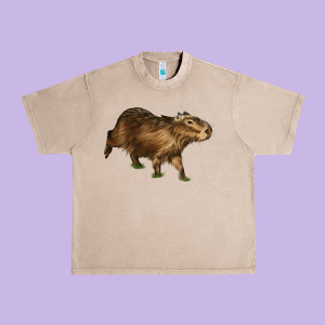 Capybara Urban Heavy Tee Designed By Lillyallendesigns