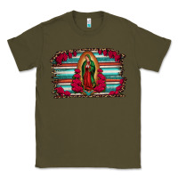 Army Green lady of guadalupe serape and roses Classic Tee - Jasminsmagicworld