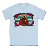 Dusty Blue lady of guadalupe serape and roses Classic Tee - Jasminsmagicworld