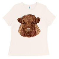 Bone highland cow Ladies Tee - RanaPortraitStore