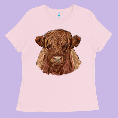 Highland Cow Ladies Tee Designed By Ranaportraitstore