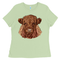 Matcha highland cow Ladies Tee - RanaPortraitStore