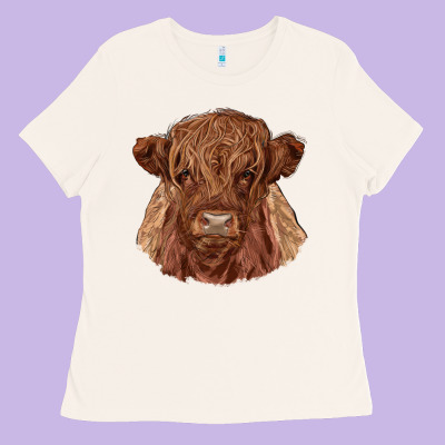 Highland Cow Ladies Tee Designed By Ranaportraitstore