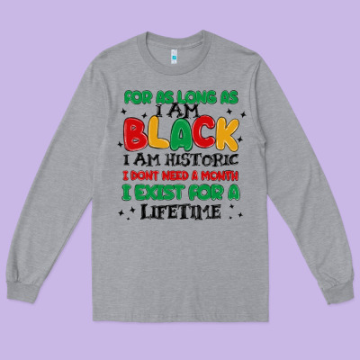 Black  Lifetime Long Sleeve Tee Designed By Maliassmallbusiness
