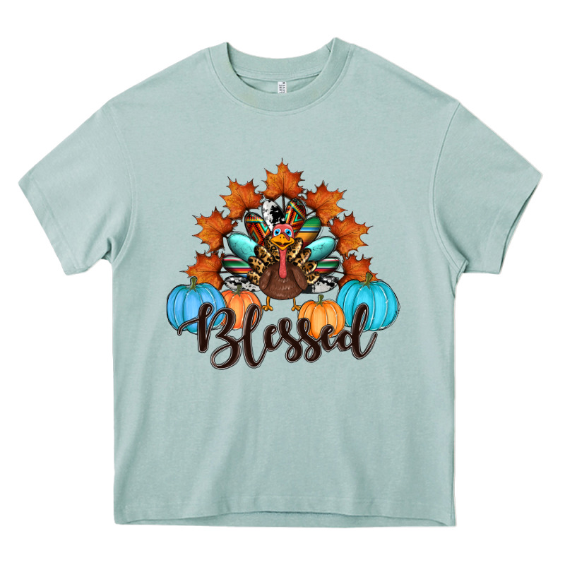 Thanksgiving Turkey Pumpkin Blessed Heavy Core Tee by RanaPortraitStore | Teevron