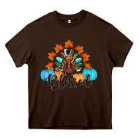Chocolate Brown thanksgiving turkey pumpkin blessed Heavy Core Tee - RanaPortraitStore